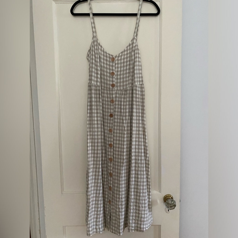 Rachel Pally Linen Gray Plaid Dress
